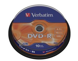 VERBATIM DVD-R Verbatim x16 4.7GB Matt Silver (Cake 10)