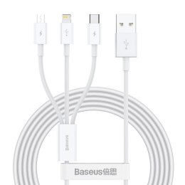 Baseus Kabel przewód USB 3w1 - USB-C, Lightning, micro USB 150cm Baseus CAMLTYS-02 do 3,5A