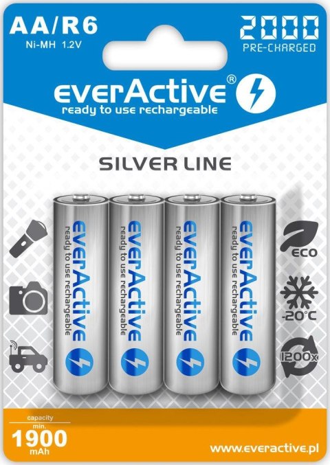 Everactive Akumulatorki AA/R6 everActive Silver Line 2000 mAh 4 sztuki