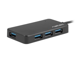 Natec Hub USB Natec Silkworm 4xUSB 3.0 czarny USB-C