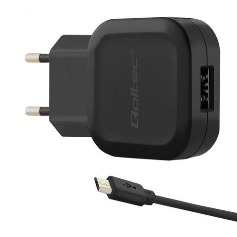 Qoltec Ładowarka sieciowa Qoltec 12W | 5V | 2,4A | USB | +kabel MicroUSB