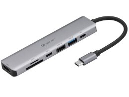 Tracer Kabel adapter 7w1 Tracer A-2, USB Type-C z czytnikiem kart, HDMI 4K, USB 3.0, PDW 60W