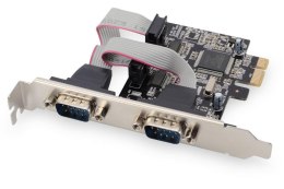 Digitus Kontroler COM DIGITUS PCIe, 2x RS-232/COM, Low Profile, Chipset AX99100