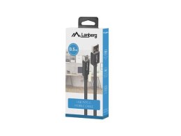 LANBERG Kabel USB 2.0 Lanberg Type-C(M) - AM 0.5m czarny QC 3.0 BOX