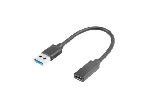 LANBERG Kabel USB 3.1 Lanberg USB type-C(F) 3.1 - USB-A(M) 0,15m czarny