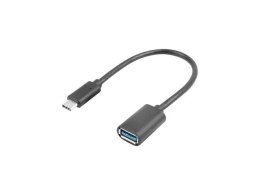 LANBERG Kabel USB 3.1 Lanberg USB type-C(M) 3.1 - USB-A(F) 0,15m czarny