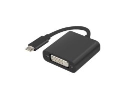 LANBERG Kabel adapter Lanberg USB type-C(M) - DVI(F)(24+5) 0,15m Dual Link czarny