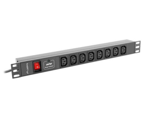 LANBERG Listwa zasilająca Lanberg do RACK 1U 16A PDU 19" 8x IEC C13 2m czarna C20