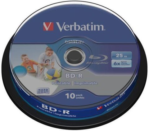 VERBATIM BD-R Verbatim 25 GB Printable SL Datalife Cake 10 Szt
