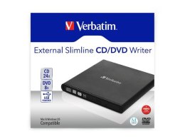 VERBATIM Nagrywarka zewnętrzna Verbatim CD/DVD RW USB 2.0 SLIM