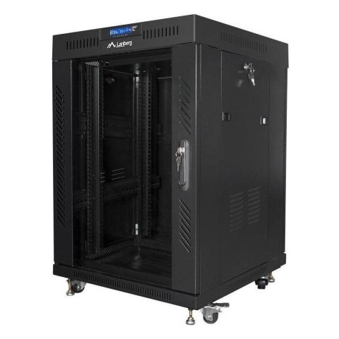 LANBERG Szafa instalacyjna Rack stojąca 19" 15U 800x1000 Drzwi Szklane czarna Lanberg (flat pack) LCD