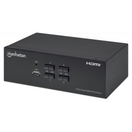 Manhattan Przełącznik KVM Manhattan HDMI / USB 4x1 Dual-Monitor Video 4K*30Hz