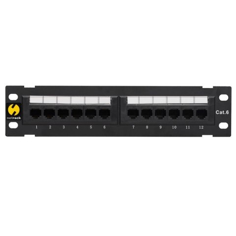 NETRACK Patch panel 10'' Netrack 12-portów kat. 6 UTP LSA, naścienny, ze wspornikiem