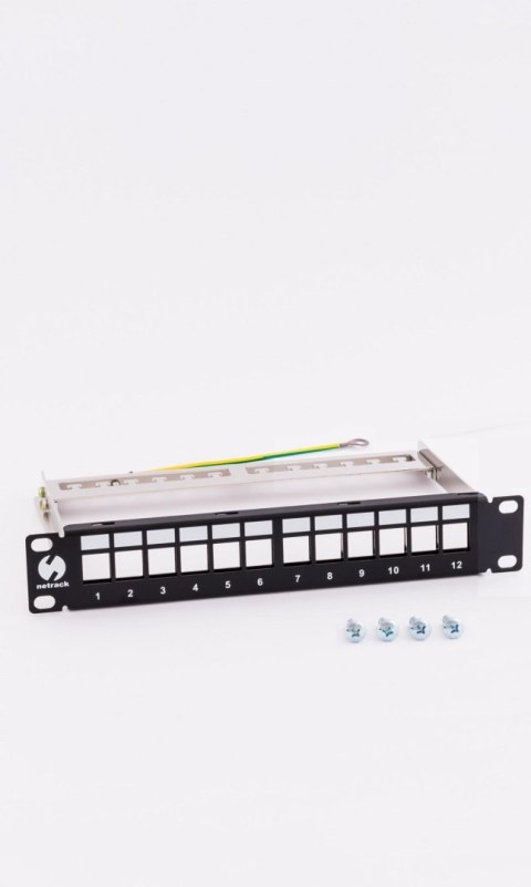 NETRACK Patch panel keystone 10" 12-porty, UTP Netrack