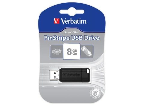 VERBATIM Pendrive Verbatim 8GB PinStripe USB 2.0