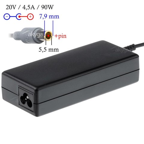 AKYGA Zasilacz sieciowy Akyga AK-ND-18 do notebooka 20V/4,5A 90W 7,9x5,5mm + pin