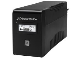 POWER WALKER Zasilacz awaryjny UPS Power Walker Line-Interactive 650VA 2xSCHUKO RJ11 USB LCD