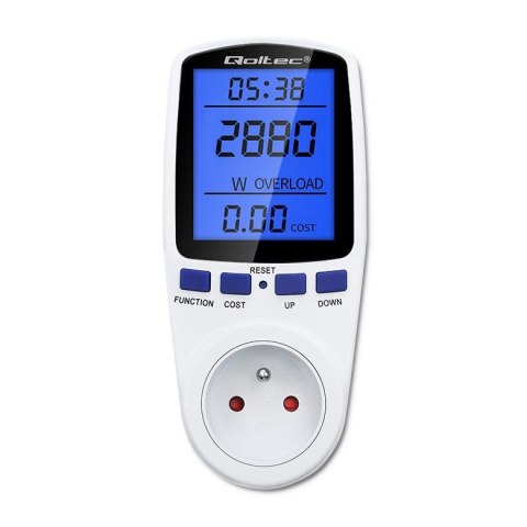 Qoltec Watomierz Qoltec Licznik zużycia energii PM0626 | 3680W | 16A | LCD