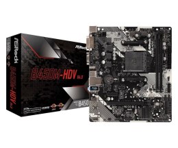 Asrock Płyta ASRock B450M-HDV R4.0 /AMD B450/DDR4/SATA3/M.2/USB3.0/PCIe3.0/AM4/mATX