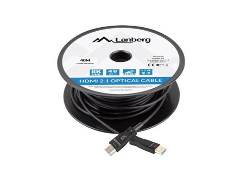 LANBERG Kabel HDMI Lanberg M/M v2.1 40m 8K czarny optyczny AOC