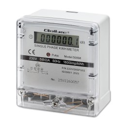 Qoltec Miernik zużycia enrgii Qoltec jednofazowy elektroniczny licznik | 230V | LCD