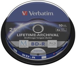 VERBATIM BD-R Verbatim M-Disc 25 GB 4x Print Cake 10