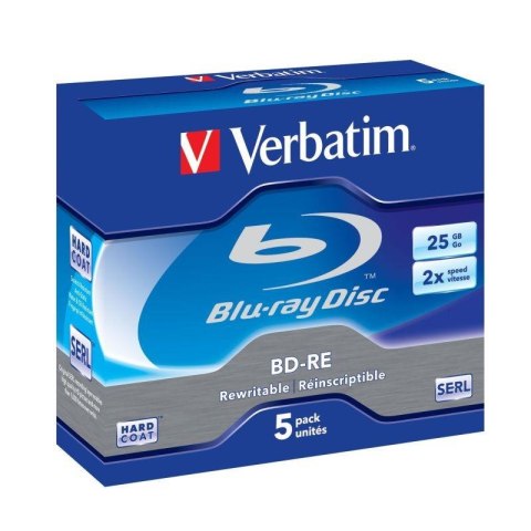 VERBATIM BD-RE Verbatim 2x 25GB (Jewel Case 5) Blu-Ray WHITE BLUE