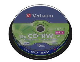 VERBATIM CD-RW Verbatim 700MB Scratch Resistant X12 (Cake 10)