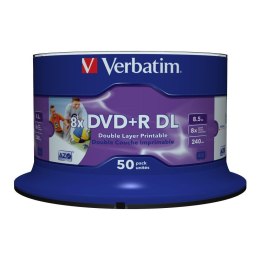 VERBATIM DVD+R DL Verbatim 8.5GB 8x Wide Inkjet Printable (Spindle 50)