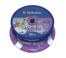VERBATIM DVD+R DL Verbatim 8x 8.5GB (Cake 25) PRINTABLE