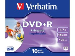 VERBATIM DVD+R Verbatim 4.7GB X16 printable (10 Jewel Case)