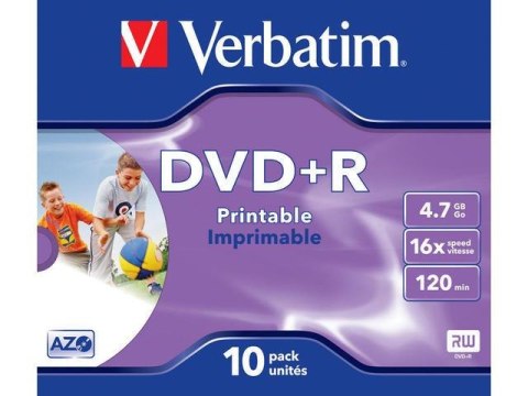 Verbatim DVD+R Verbatim 4.7GB X16 printable (10 Jewel Case)