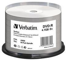 VERBATIM DVD-R Verbatim 4,7GB 16x Cake 50 szt Nadruk Waterproof