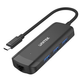 UNITEK Hub Aktywny USB-C UNITEK H1110A 3xUSB-A 5Gbps, RJ-45 1Gb