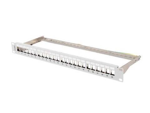 LANBERG Patch panel pusty Lanberg PPKS-0924-S 24 port 1U 19" do modułów keystone szary