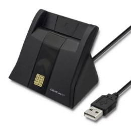 Qoltec Czytnik kart chipowych ID Qoltec SCR-0643 | USB 2.0 + adapter USB-C
