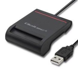 Qoltec Czytnik kart chipowych ID Qoltec SCR-0642 | USB 2.0 + adapter USB-C
