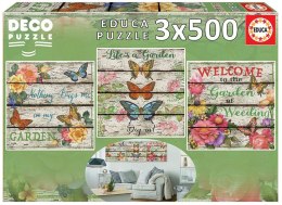 Educa Puzzle 3x500 elementów Ogród wiejski