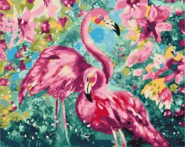 Symag Obraz Paint it! Malowanie po numerach. Pastelowe flamingi