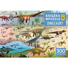 Wilga Play Puzzle 300 elementów + Książka - Dinozaury