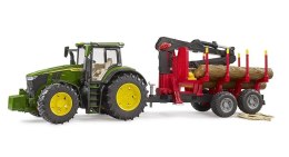 BRUDER Traktor John Deere 7R 350 z przyczepą leśną