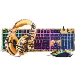 Onikuma Zestaw TZ3001 RGB: mysz, klawiatura, słuchawki żółte Camo