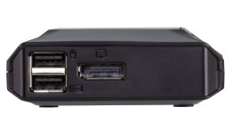 ATEN Przełącznik kablowy 2-portowy 4K USB-C DP KVM