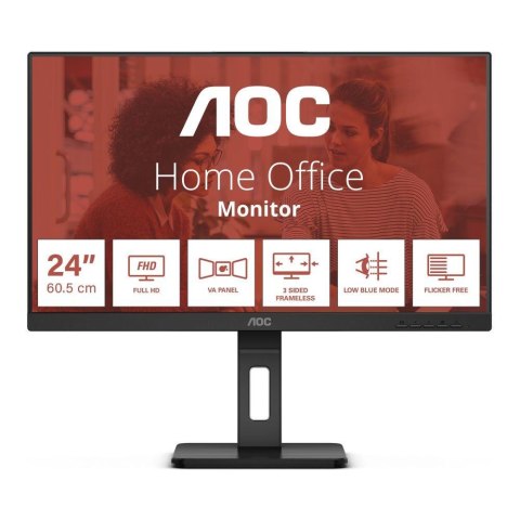 AOC Monitor AOC 24" 24E3QAF HDMI DP VGA 2xUSB 3.0 głośniki 2x2W