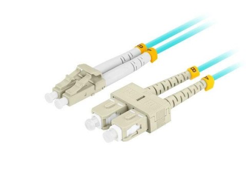 LANBERG Patchcord światłowodowy Lanberg MM LC/UPC-SC/UPC DUPLEX 3.0MM OM3 50/125 LSZH 0.5m aqua