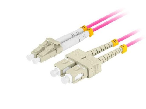 LANBERG Patchcord światłowodowy Lanberg MM LC/UPC-SC/UPC DUPLEX 3.0MM OM4 50/125 LSZH 1m fioletowy