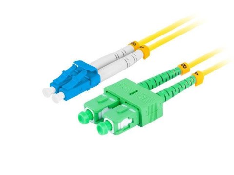 LANBERG Patchcord światłowodowy Lanberg SM LC/UPC-SC/APC DUPLEX 3.0MM LSZH G657A1 1m żółty