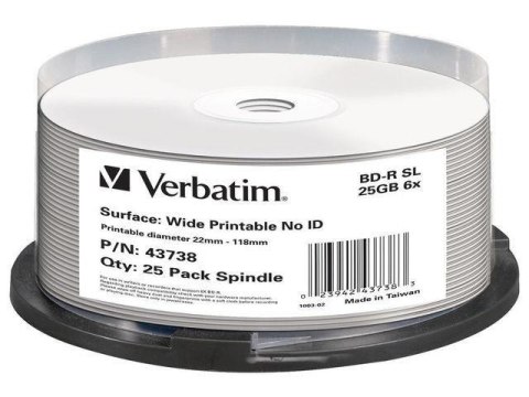 VERBATIM BD-R Verbatim 25GB X6 DL+ printable NO ID (Cake 25)