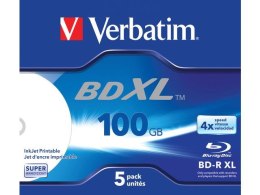 VERBATIM BD-R Verbatim XL 100GB X4 Wide inkjet printable (5 Jewel Case)