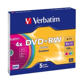 VERBATIM DVD+RW Verbatim 4x 4.7GB (Slim 5) COLOUR